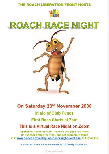 Roach race night poster download